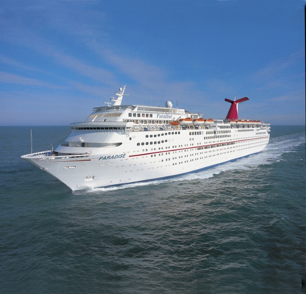 Travel X A large white cruise ship named "Paradise" sails on calm blue waters under a clear sky, offering a resort-like experience. Book your trip for the ultimate vacation! Book Your Trip With Travel X